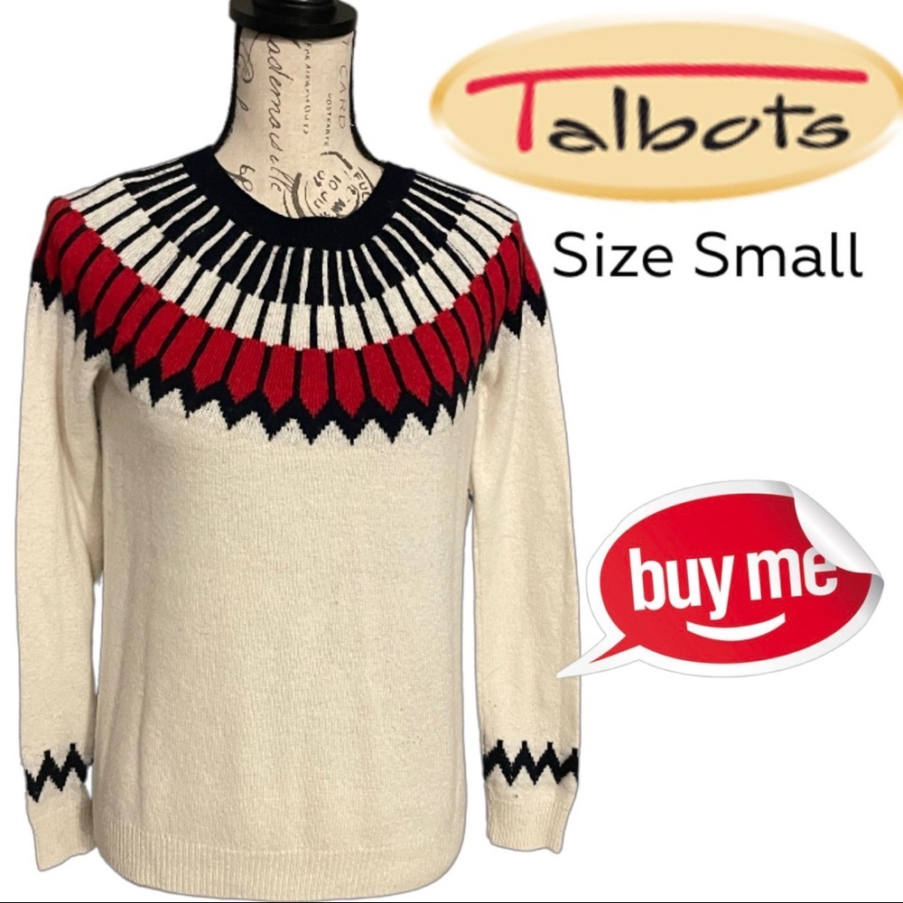 Size Small Navy, Red and Beige Talbots Sweater